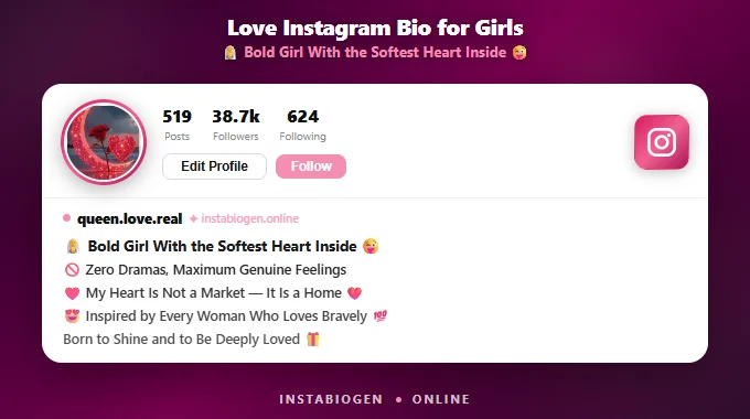 Love Instagram Bio for Girls